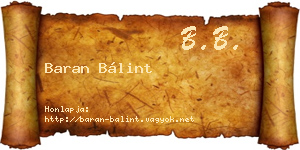 Baran Bálint névjegykártya