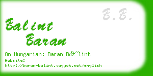 balint baran business card